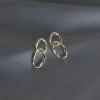 High-end earrings, French fashion earrings, metal rings interlocking stud earrings, elegant design sense, niche Specification image